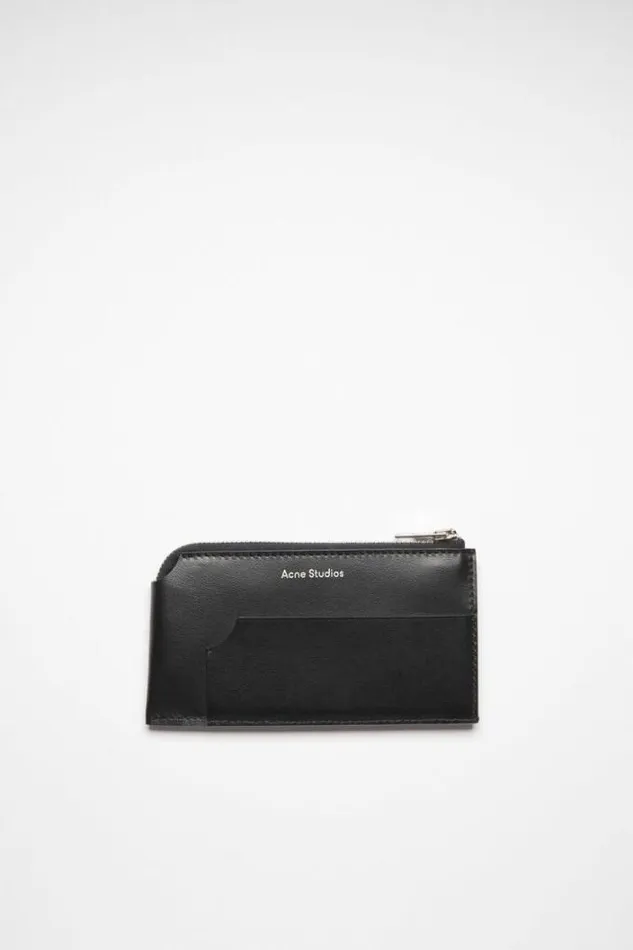 Acne Studios Small Leather Goods Woman Zippered Card Wallet Black