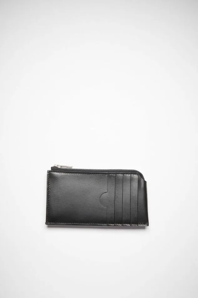 Acne Studios Small Leather Goods Woman Zippered Card Wallet Black