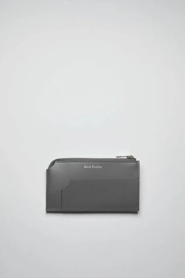 Acne Studios Small Leather Goods Woman Zippered Card Wallet Dark Grey