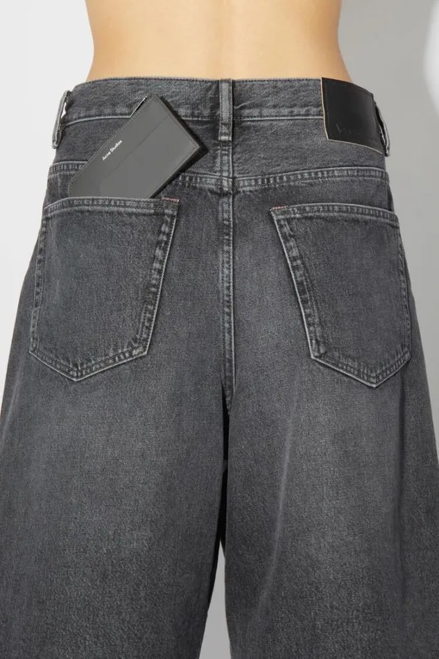 Acne Studios Small Leather Goods Woman Zippered Card Wallet Dark Grey