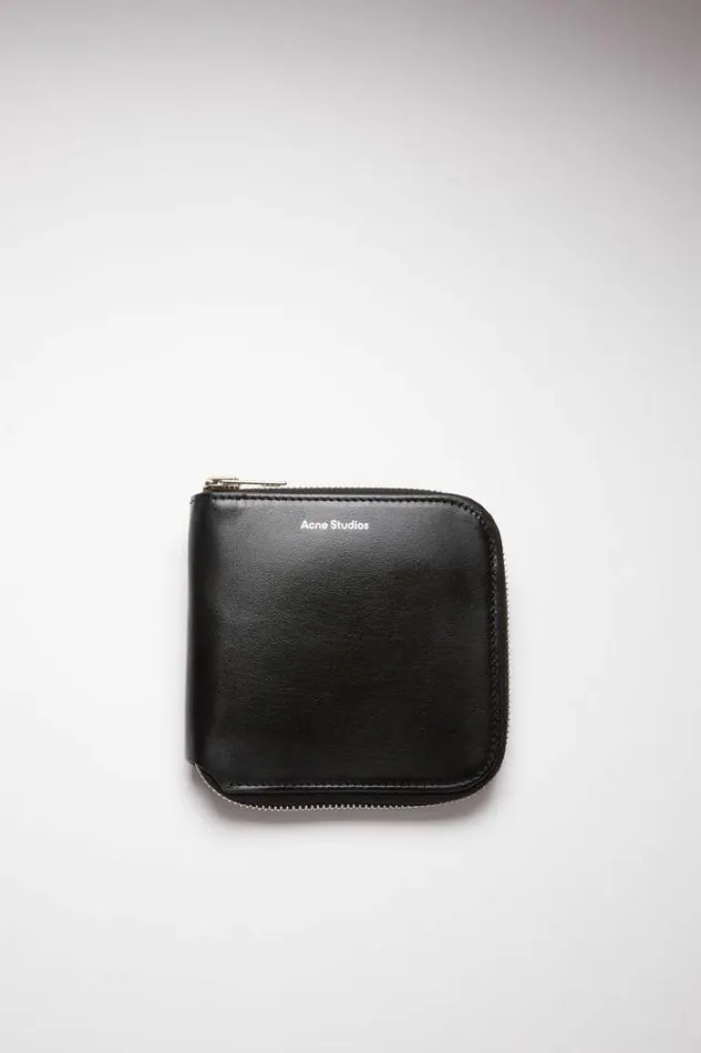 Acne Studios Small Leather Goods Woman Zippered Wallet Black