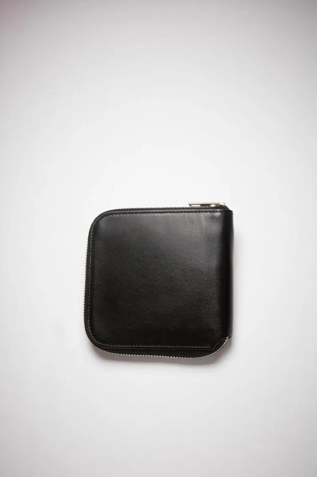 Acne Studios Small Leather Goods Woman Zippered Wallet Black