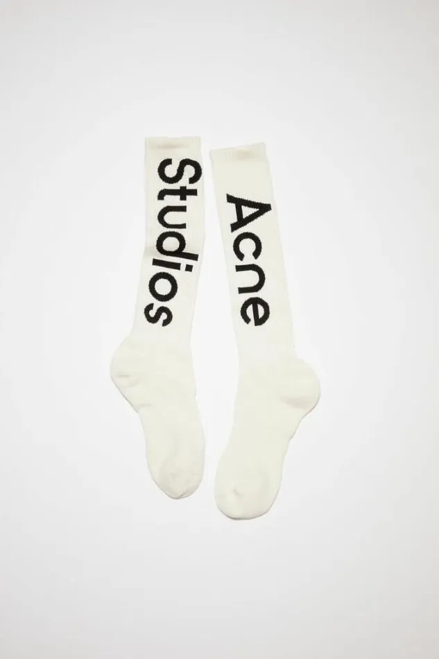Acne Studios Socks Man Logojacquard Socks Off White