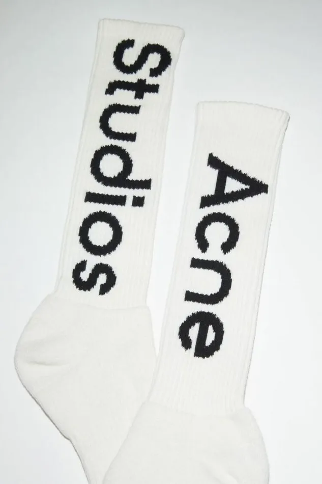 Acne Studios Socks Man Logojacquard Socks Off White