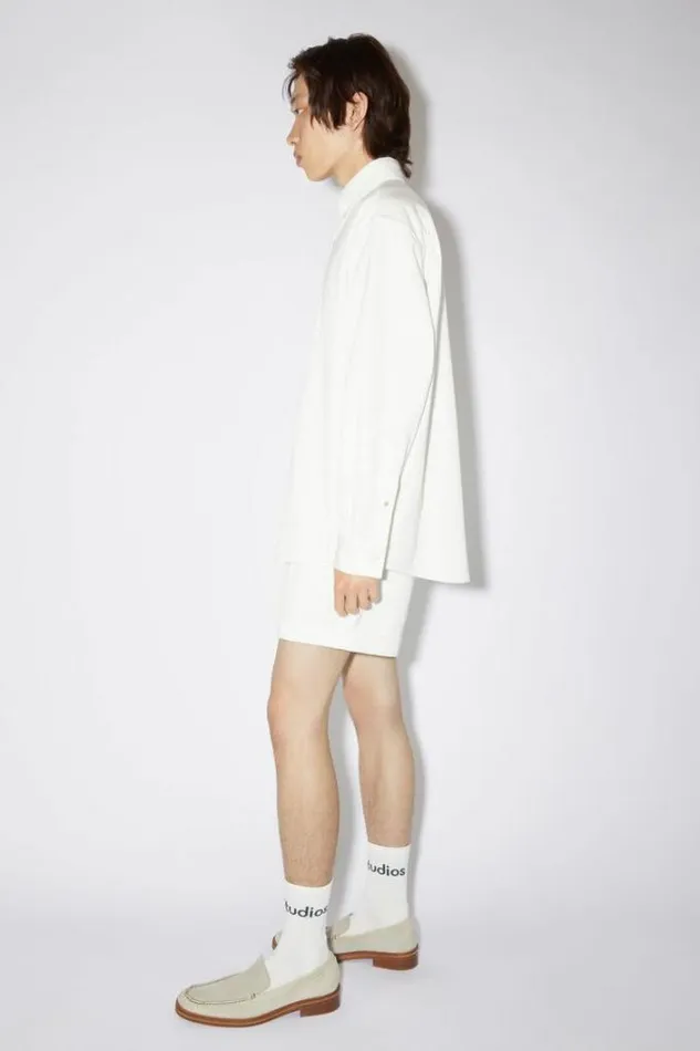 Acne Studios Socks Man Logo Socks WhiteCharcoal