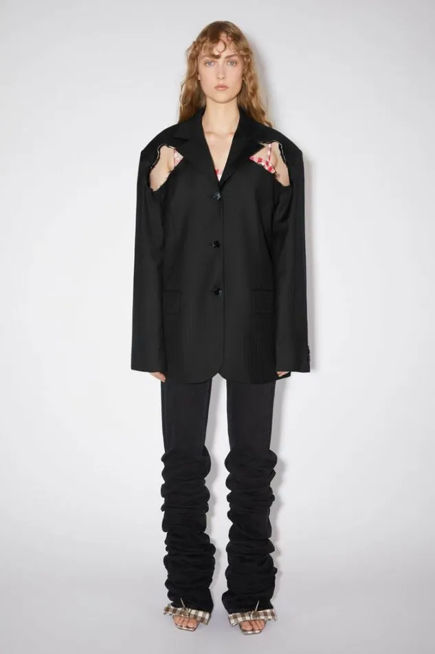 Acne Studios Suit Jackets Woman Deconstructed Suit JacketRunway Show Black