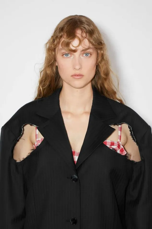 Acne Studios Suit Jackets Woman Deconstructed Suit JacketRunway Show Black