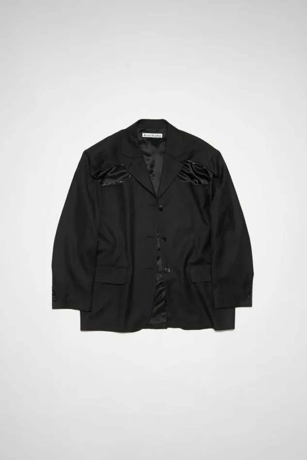 Acne Studios Suit Jackets Woman Deconstructed Suit JacketRunway Show Black