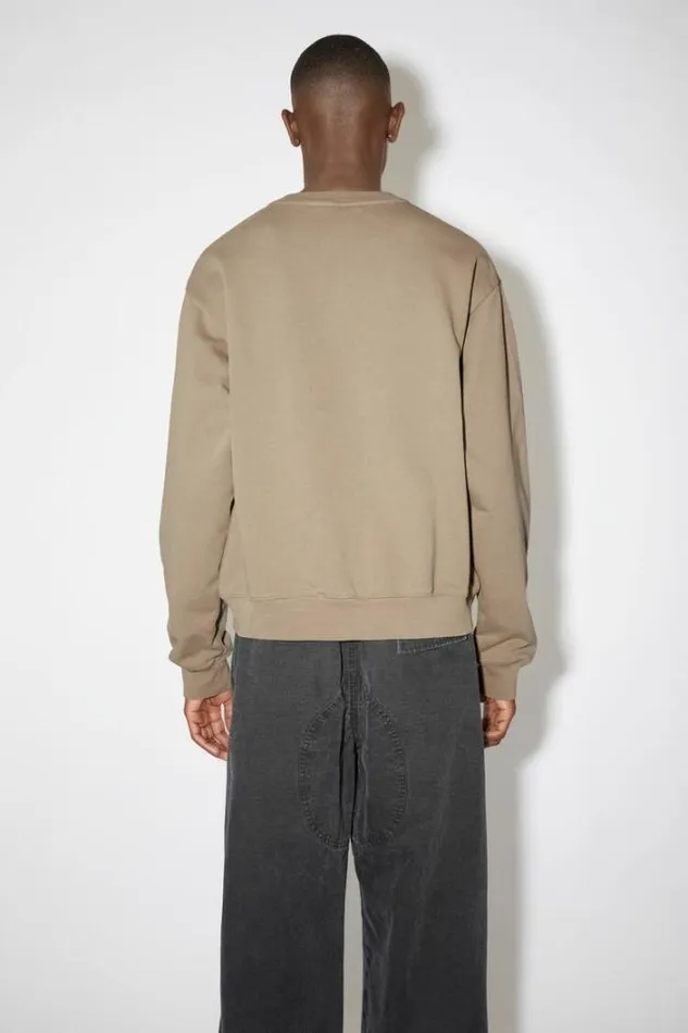 Acne Studios Sweatshirts Man Glow In The Dark Logo Sweater Dark Beige
