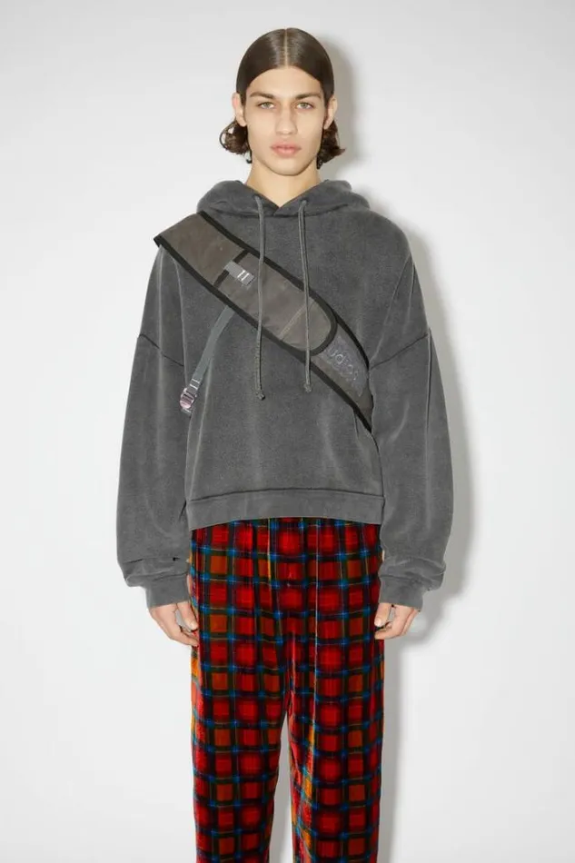 Acne Studios Sweatshirts Man Hooded Sweater Faded Black