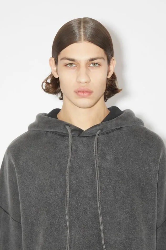 Acne Studios Sweatshirts Man Hooded Sweater Faded Black