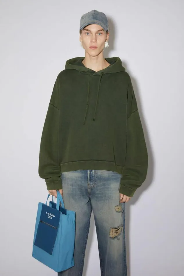 Acne Studios Sweatshirts Man Hooded Sweatshirt Moss Green