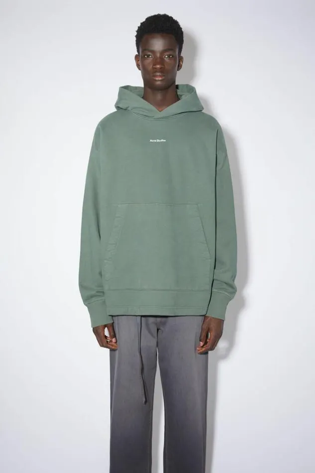 Acne Studios Sweatshirts Man Logo Hooded Sweatshirt Cedar Green