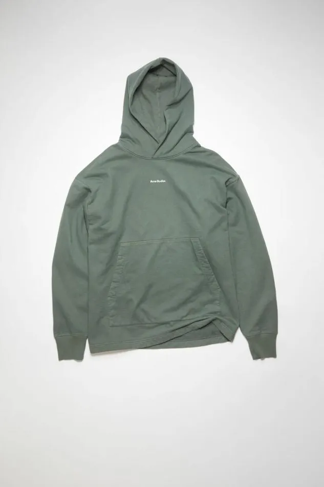Acne Studios Sweatshirts Man Logo Hooded Sweatshirt Cedar Green