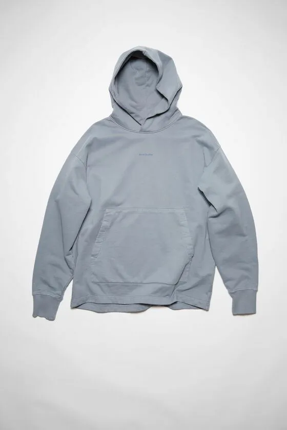 Acne Studios Sweatshirts Man Logo Hooded Sweatshirt Steel Grey