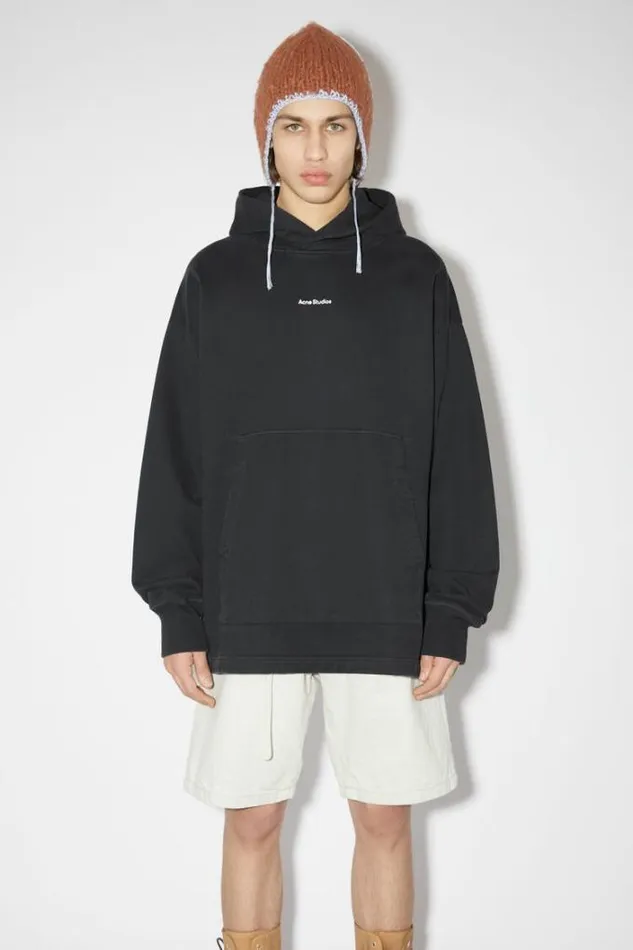 Acne Studios Sweatshirts Man Logo Hoodie Black