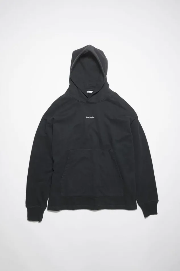 Acne Studios Sweatshirts Man Logo Hoodie Black