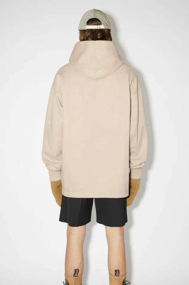 Acne Studios Sweatshirts Man Logo Hoodie Champagne Beige