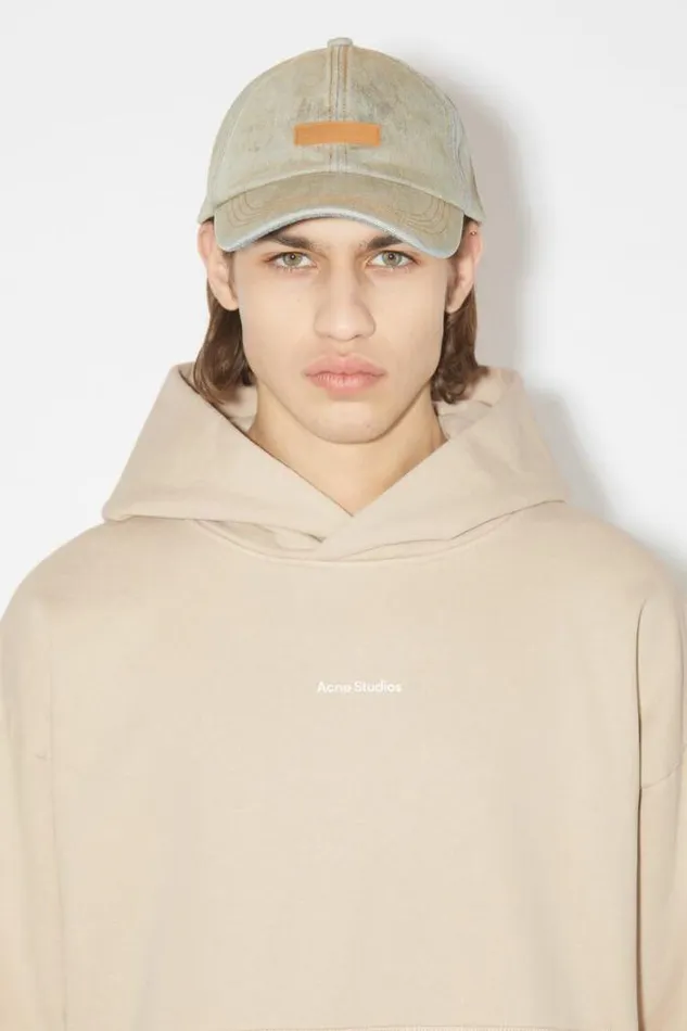 Acne Studios Sweatshirts Man Logo Hoodie Champagne Beige