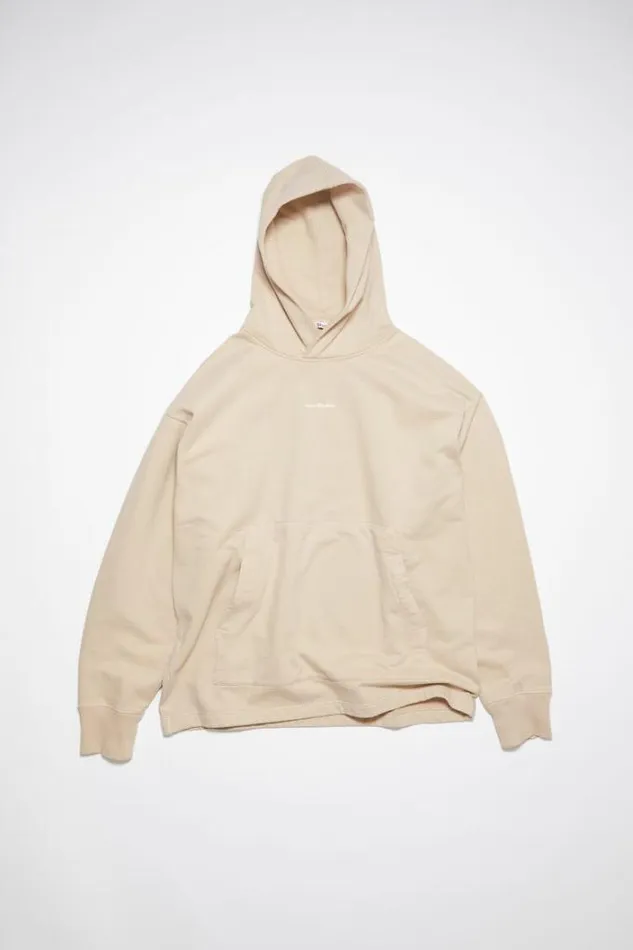 Acne Studios Sweatshirts Man Logo Hoodie Champagne Beige