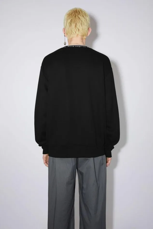 Acne Studios Sweatshirts Man Logo Rib Sweatshirt Black