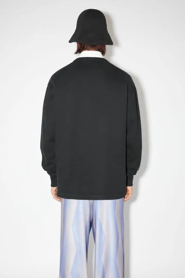 Acne Studios Sweatshirts Man Logo Sweater Black