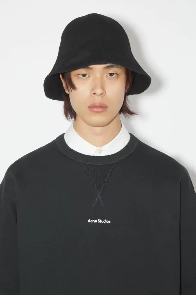Acne Studios Sweatshirts Man Logo Sweater Black