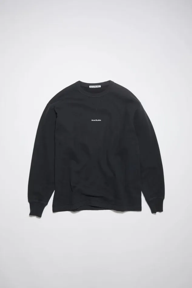 Acne Studios Sweatshirts Man Logo Sweater Black