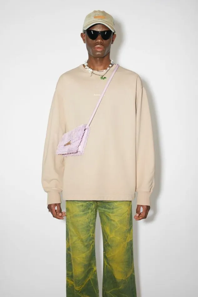 Acne Studios Sweatshirts Man Logo Sweater Champagne Beige
