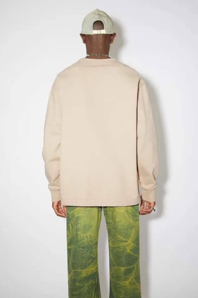Acne Studios Sweatshirts Man Logo Sweater Champagne Beige