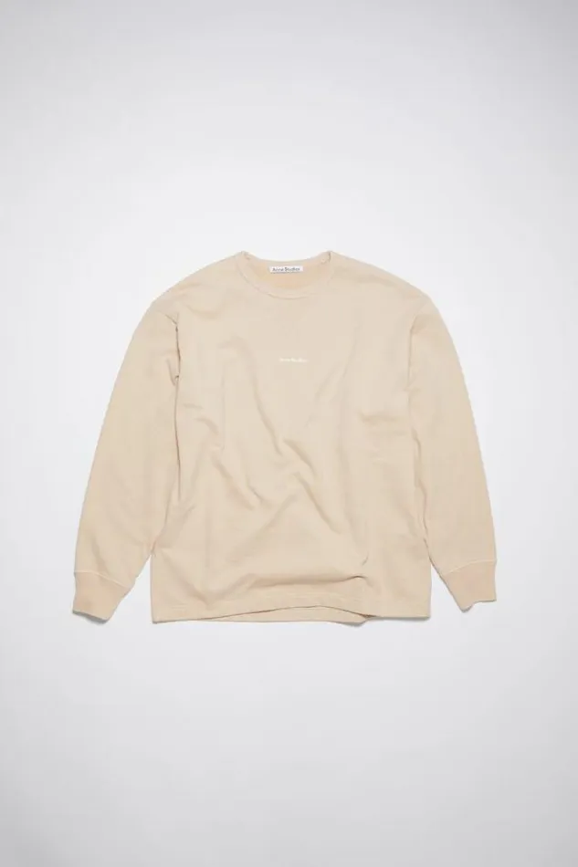 Acne Studios Sweatshirts Man Logo Sweater Champagne Beige