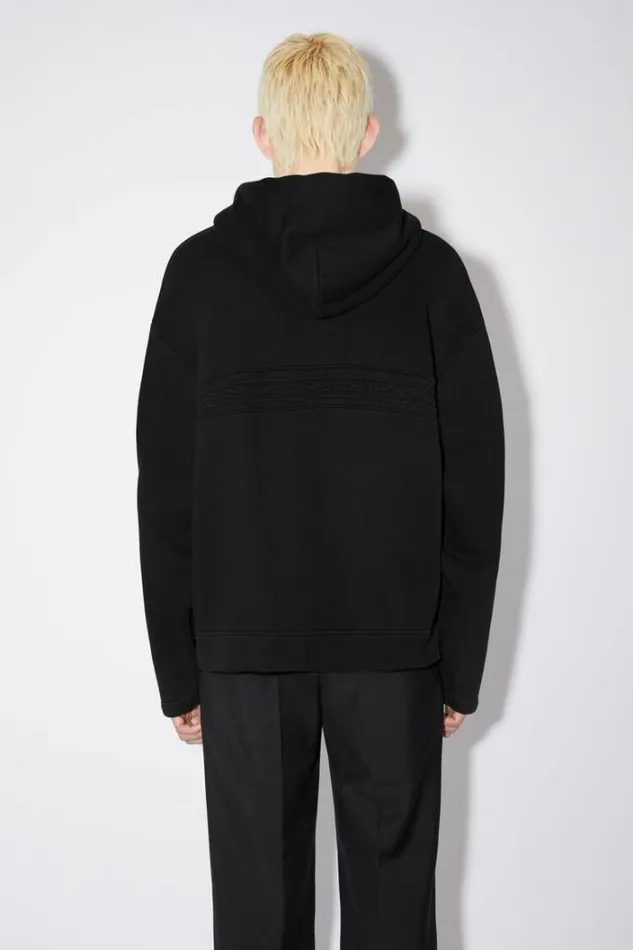 Acne Studios Sweatshirts Man Logo Tape Hoodie Black
