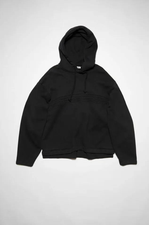 Acne Studios Sweatshirts Man Logo Tape Hoodie Black