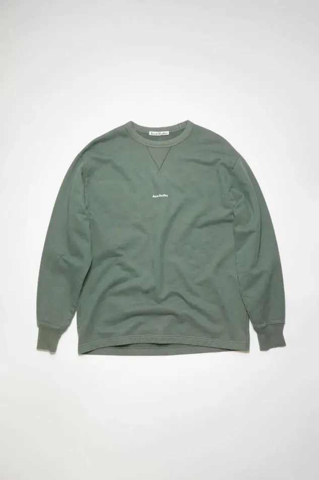 Acne Studios Sweatshirts Man Stamp Logo Sweater Cedar Green