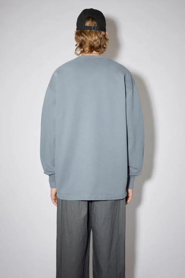 Acne Studios Sweatshirts Man Stamp Logo Sweater Steel Grey