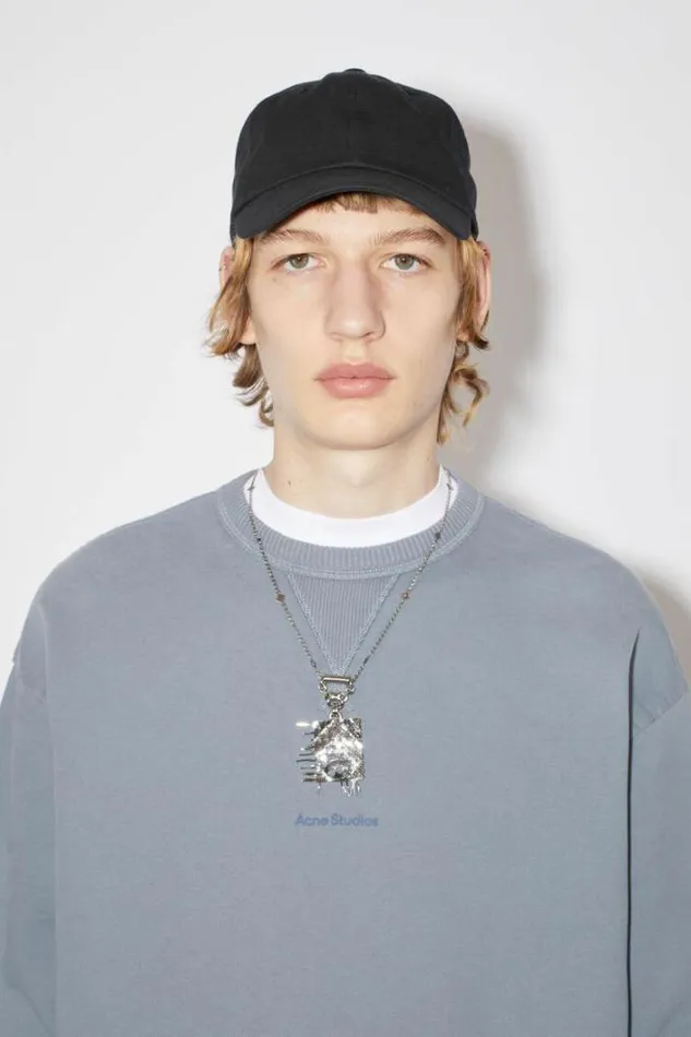 Acne Studios Sweatshirts Man Stamp Logo Sweater Steel Grey