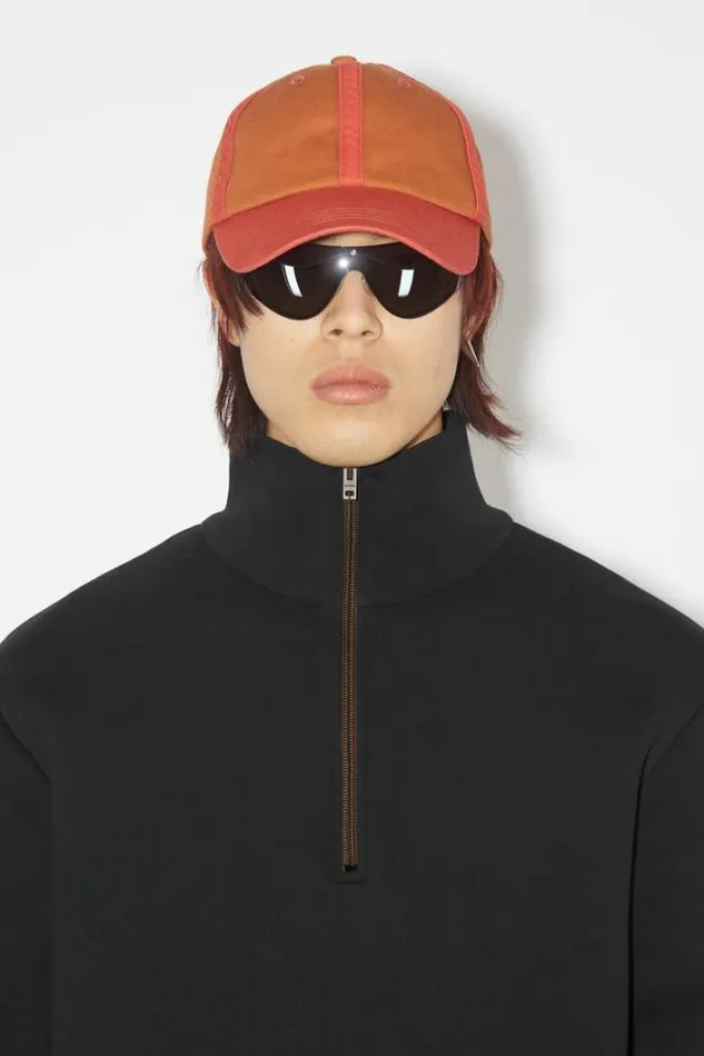 Acne Studios Sweatshirts Man Zippered Sweater Black
