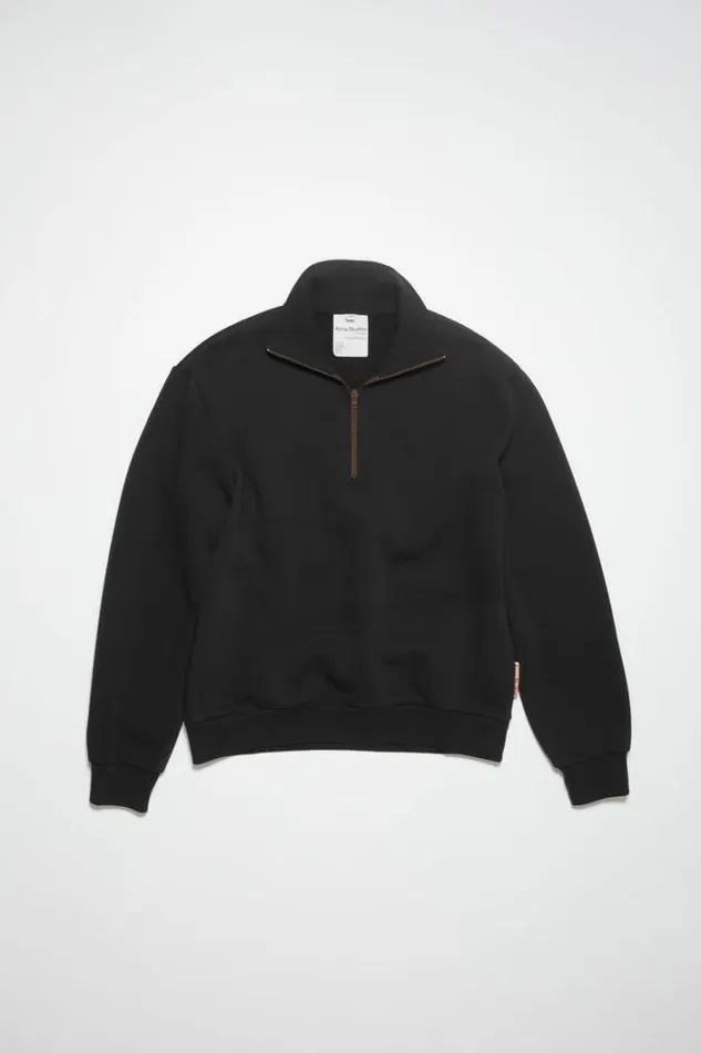 Acne Studios Sweatshirts Man Zippered Sweater Black