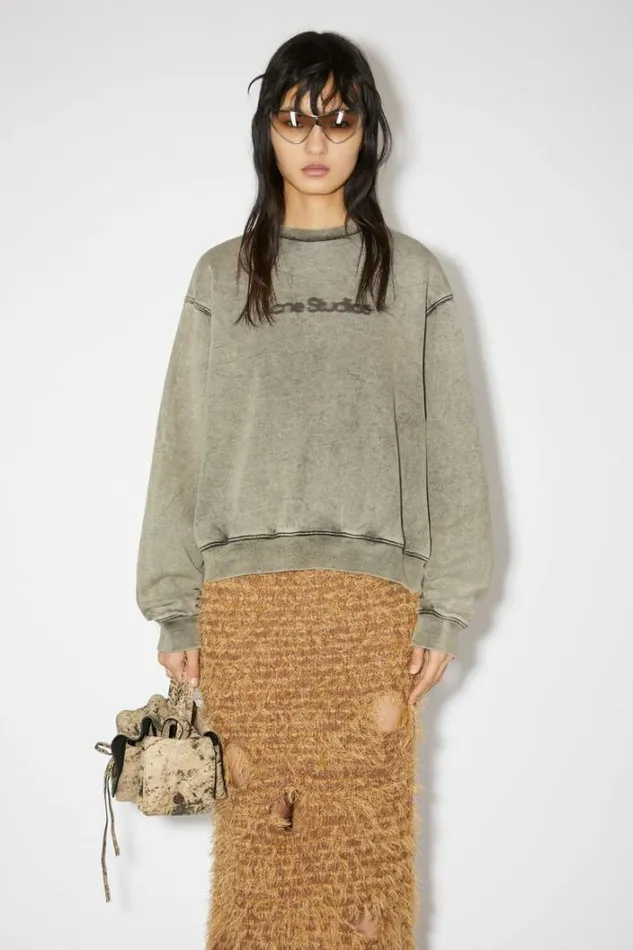 Acne Studios Sweatshirts Woman Blurred Logo Sweater Faded Grey