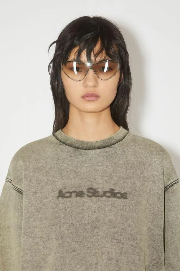 Acne Studios Sweatshirts Woman Blurred Logo Sweater Faded Grey