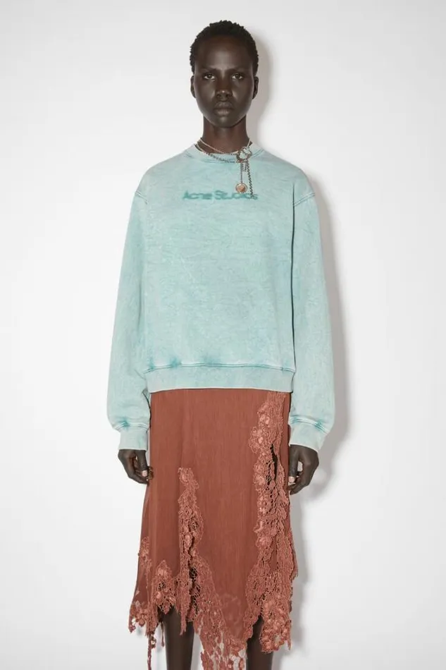Acne Studios Sweatshirts Woman Blurred Logo Sweater Powder Blue
