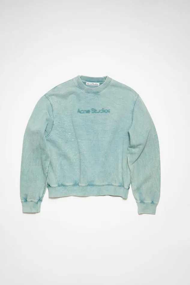 Acne Studios Sweatshirts Woman Blurred Logo Sweater Powder Blue