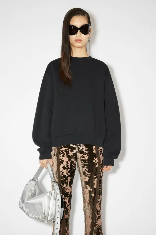 Acne Studios Sweatshirts Woman Crew Neck Sweater Black