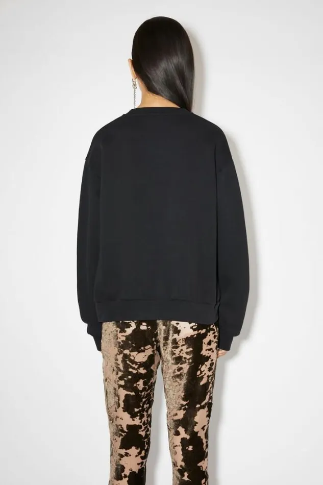 Acne Studios Sweatshirts Woman Crew Neck Sweater Black