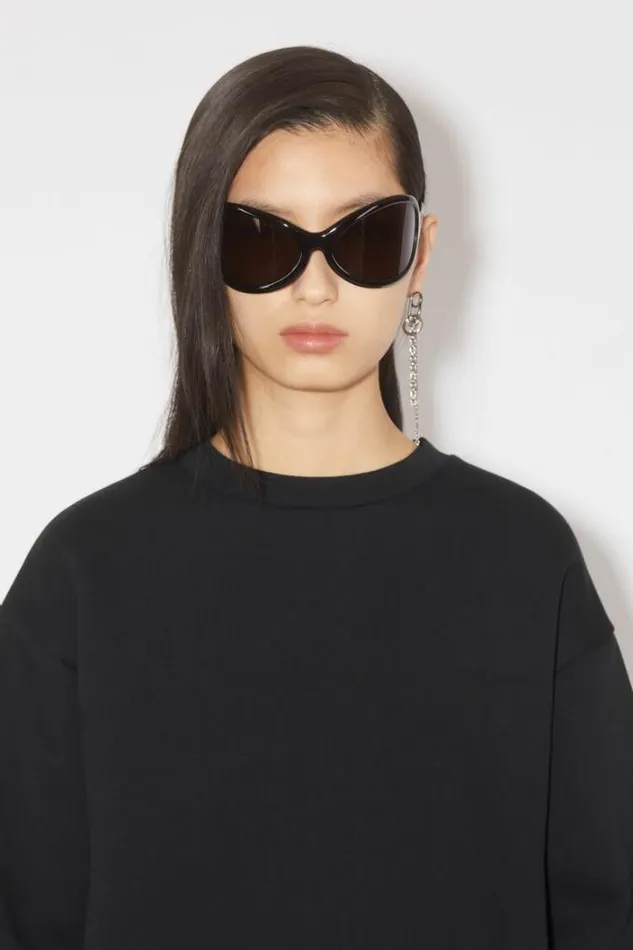 Acne Studios Sweatshirts Woman Crew Neck Sweater Black