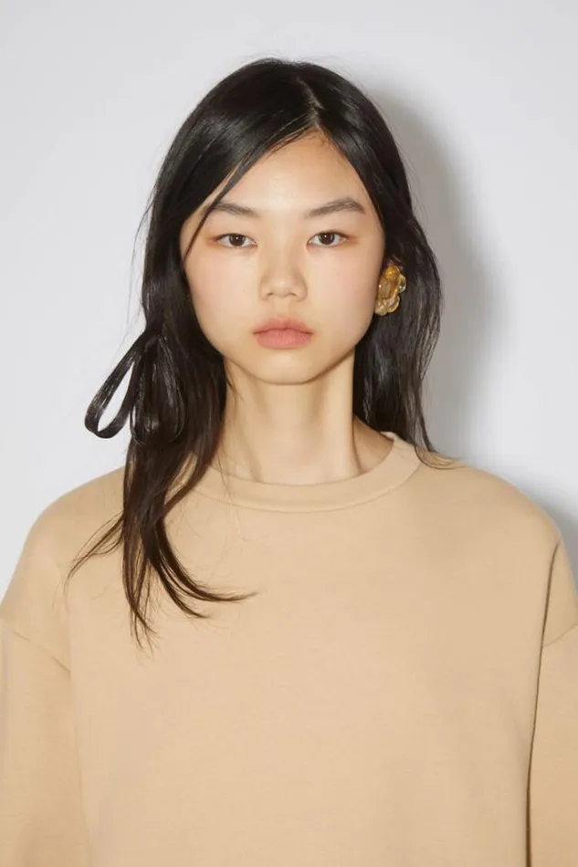 Acne Studios Sweatshirts Woman Crew Neck Sweater Light Camel
