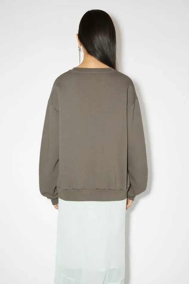 Acne Studios Sweatshirts Woman Crew Neck Sweater Mud Grey