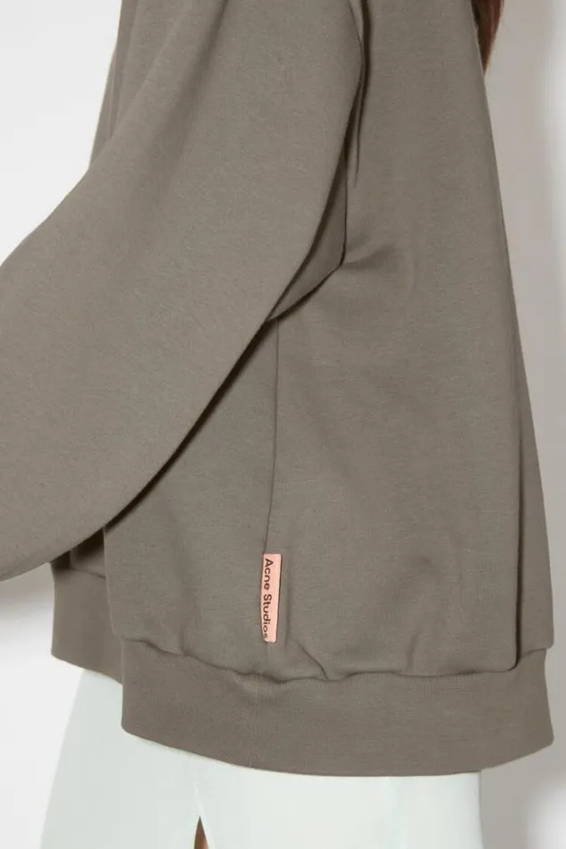 Acne Studios Sweatshirts Woman Crew Neck Sweater Mud Grey