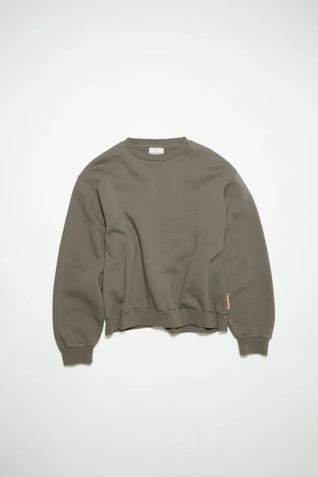 Acne Studios Sweatshirts Woman Crew Neck Sweater Mud Grey