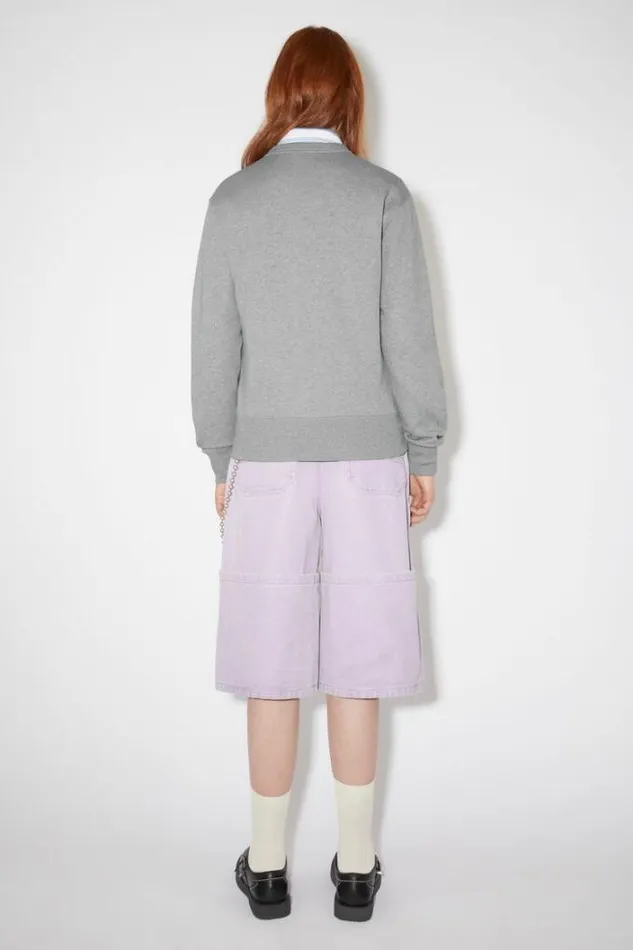 Acne Studios Sweatshirts Woman Crew Neck SweaterUnisex Light Grey Melange